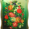 Поднос с росписью "Цветы на зеленом" 46*36 см, арт. 4161